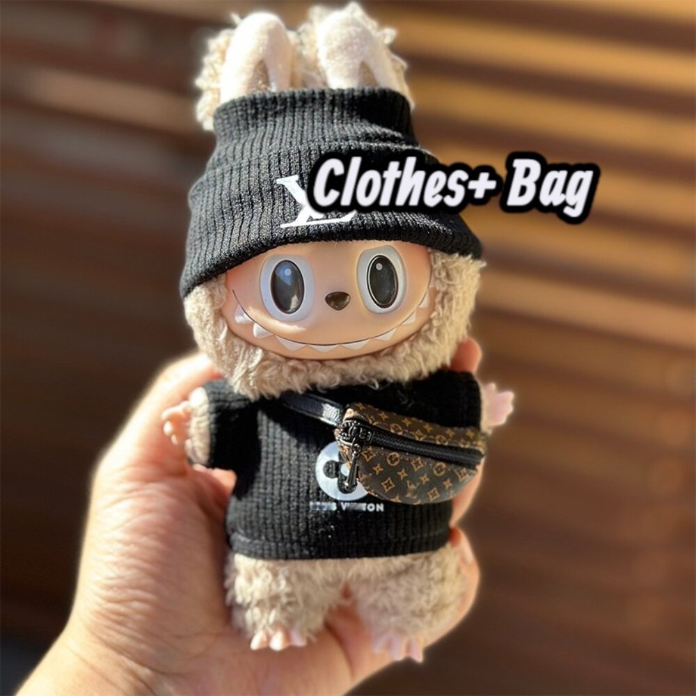 Clothing for Labubu Only, Hat & Top + Bag Labubu Doll Clothes
